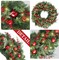 24 Inch Christmas Wreaths, Christmas Wreaths for Front Door with Balls Ornaments, Eucalyptus and Battery Operated LED Lights, Large Artificial Xmas Wreath with Timer for Outdoor Holiday Decor